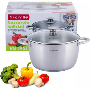 Hrnec TRADIČNÍ OCELOVÝ HRNEC VELKÝ, S POVÍČKEM, PLYNOVÁ INDUKCE, KAMILLE