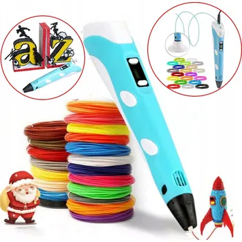 3D PROPISKA MAGICKÉ PEN MODRÉ S PLA ABS VLÁKNEM PEN ŠABLONY