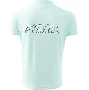 Pánská košile Americký stafordširský teriér v různých pozicích - Polokošile pánská Pique Polo 203 - 4XL ( Frost )