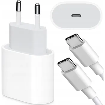 RYCHLÁ SÍŤOVÁ NABÍJEČKA USB-C 20W BÍLÁ + KABEL USB-C UNIVERZÁLNÍ