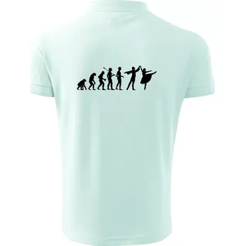 Pánská košile Evoluce tanec - muž a žena se sukní - Polokošile pánská Pique Polo 203 - 5XL ( Frost )