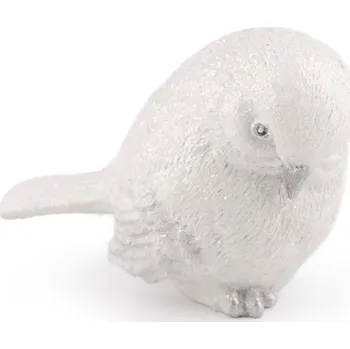 Vánoční dekorace Dekorace ptáček s glitry Varianta: 8 bílá glitry, Balení: 1 ks