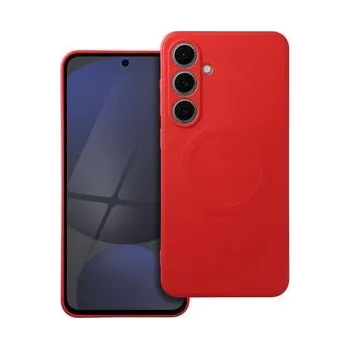 Pouzdro na mobilní telefon Kryt SILICONE MAG COVER kompatibilní s MagSafe pro SAMSUNG S24 FE červený - OEM + zdarma možnost vyzkoušet a vrátit zboží do 30 dní