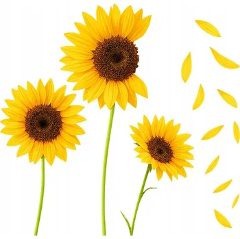 Samolepicí dekorace na vozidlo NÁLEPKA na Auto | SLUNEČNICE Létající okvětní lístky KVĚTINY