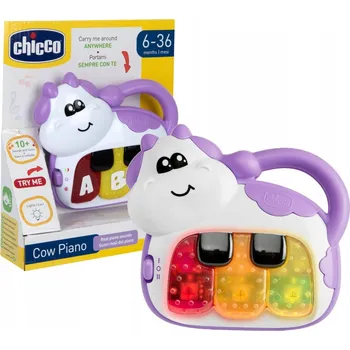 Hudební nástroj pro děti CHICCO HUDEBNÍ KRAVIČKA melodie klávesnice