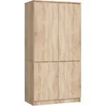Skříň Akord S90 4D 90 x 180 x 51 cm dub sonoma