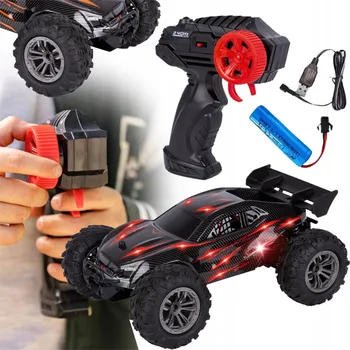 autíčko Terénní auto na dálkové ovládání LEMON, černé, s tlumiči a LED osvětlením