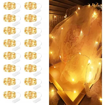 Vánoční dekorace LED světýlka 16 KS 2M 20LED na baterie Dekorativní drátky Dekorativní teplá bílá