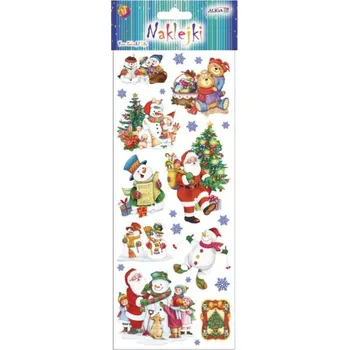 Vánoční dekorace Nálepky Vánoční 19ks 12x30cm,Sněhulák/Medvídci