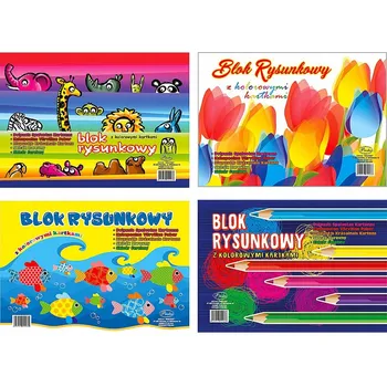 Blok Barevný kreslicí blok A4, 16 listů, 80 g/m² Protos