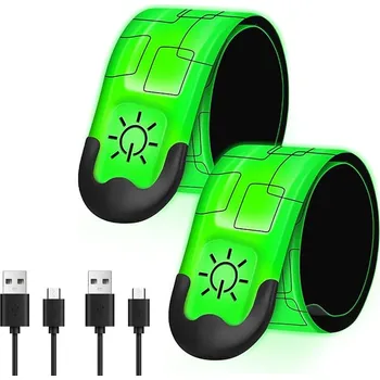 2 KS LED REFLEXNÍ PÁSKA NA RUKU/PAŽI PRO BĚHÁNÍ, NA KOLO, ODRAZKA