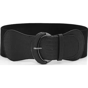 Opasek Lifestyle Dámský strečový široký pásek Kroko Černý