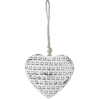 Vánoční ozdoba Závěsná ozdoba srdce, bílá, M