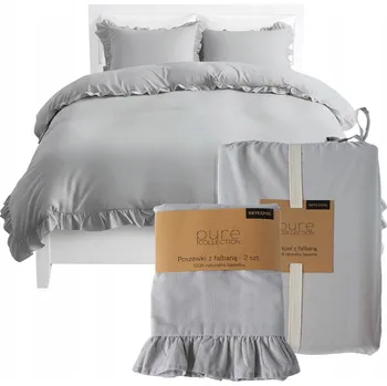 Povlečení POVLEČENÍ S VOLÁNEM BAVLNĚNÉ BOHO BÉŽOVÉ PURE COLLECTION PREMIUM 200x220cm