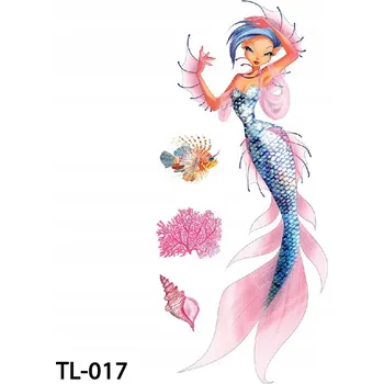Odstranitelné tetování Dočasné tetování TATTOO 3D 19x9 SIRÉNA KLUB WINX RYBA MUŠLE DĚTI