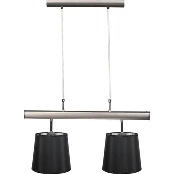 Závěsné osvětlení nad jídelní stůl MILONGA - 2xE27, 60W, stříbrné / černé