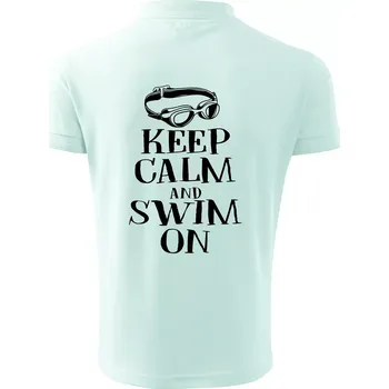 Pánská košile Keep calm and swim on - Polokošile pánská Pique Polo 203 - 5XL ( Frost )