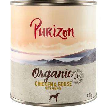 Krmivo pro psa 6x800g Purizon Organic - kuřecí a husa s dýní