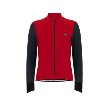 cyklistický dres Dres PISSEI Monviso Invernale Ciliegia/Grigio M