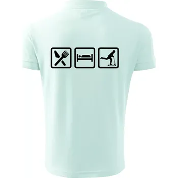 Pánská košile Eat sleep koloběh - koloběžka - Polokošile pánská Pique Polo 203 - 5XL ( Frost )