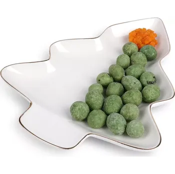 Talíř Porcelánový talíř ve tvaru vánočního stromku 20 × 16,5 cm