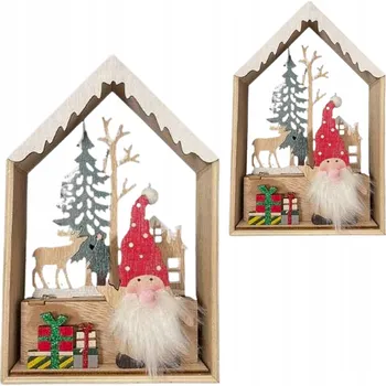 Obraz Gnóm v zimním domě s LED světly