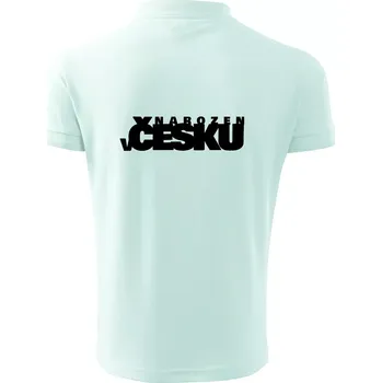 Pánská košile Nápis - Narozen v Česku - Polokošile pánská Pique Polo 203 - 5XL ( Frost )