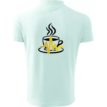 Pánská košile Káva EKG hrnek - Polokošile pánská Pique Polo 203 - XL ( Frost )