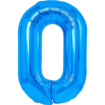 Balónek FÓLIOVÝ BALÓNEK ČÍSLICE 0 MODRÝ VELKÝ 100 CM NA HELIUM NAROZENINY