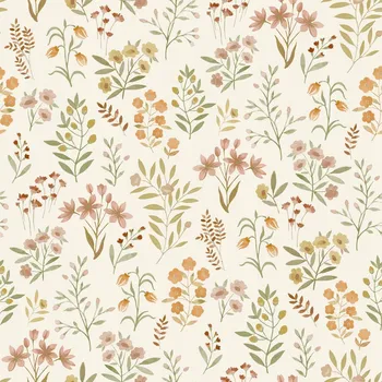 Tapeta Vinylová tapeta na zeď na vliesu, větvičky, listy, květy, různobarevné