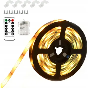 LED páska LED PÁSEK PODSVÍCENÍ BÍLÝ TEPLÝ 3m TEPLÁ BÍLÁ VYPÍNAČ