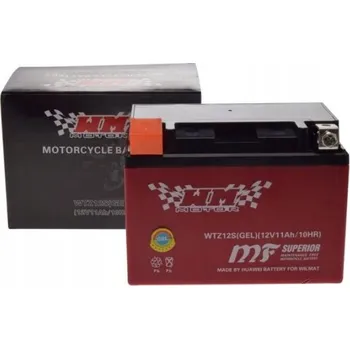 Motobaterie Gelový Akumulátor 12V WM 11Ah 130A WTZ12S YTZ12S GEL Skútr Motorka Čtyřkolka