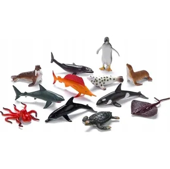 Figurka FAUNICA SADA 12 FIGUREK ZVÍŘAT MOŘÍ A OCEÁNŮ MOŘSKÁ KOLEKCE FIGURKY