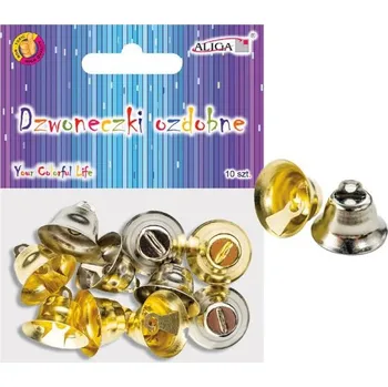 Vánoční dekorace Zvonečky 1,5cm 10ks, zlaté/stříbrné