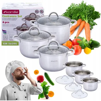 Sada nádobí Sada hrnců Kamille nerezová ocel 6 ks.