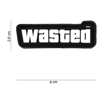Nášivka Gumová nášivka 101 Inc nápis Wasted - bílá