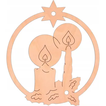 Vánoční dekorace Vánoční Koule Dřevěná závěsná ozdoba na vánoční stromeček SVÍČKY vánoční dekorace dárek