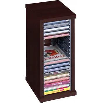 Stojan na CD regál skříňka box na 20 CD wenge police organizér