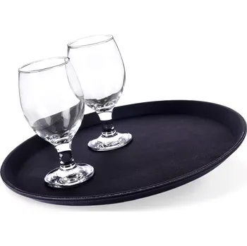 Černý protiskluzový servírovací tác 35 cm