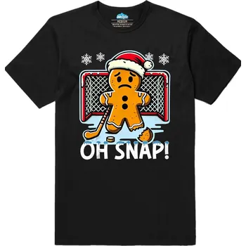 Pánské tričko Pánské tričko Zraněný Perníček Hokejista Oh Snap! (Velikost: S, Barva: Černá)