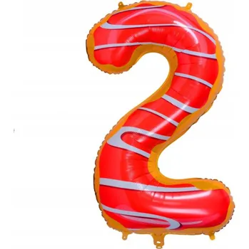 Balónek FOLIOVÝ BALÓNEK ČÍSLICE 2 KOBLIHY VELKÝ 100 CM NA HELIUM K NAROZENINÁM