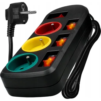 Napájecí kabel Prodlužovací Kabel lištový Vayox 3 m 3 ks zásuvek, černý