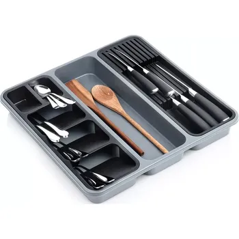 Příborník do zásuvky Šedý zásobník do zásuvky na příbory 40 × 40 cm