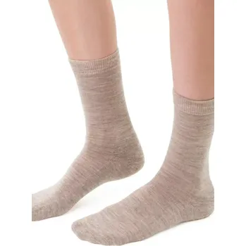 Pánské ponožky DÁMSKÉ POLOPONOŽKY Z MERINO VLNY 130 béžová melanž 38-40
