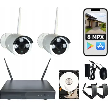 Bezpečnostní kamera SADA 2 WiFi KAMER pro monitoring 4K ULTRA HD rekordér KOMPLET detekce