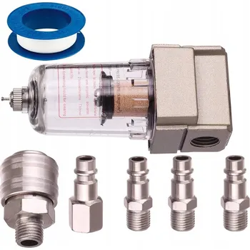 Příslušenství ke kompresoru Filtr Vzduchu Odlučovač Vody 1/4 automatický odlučovač oleje a vody + Spojky