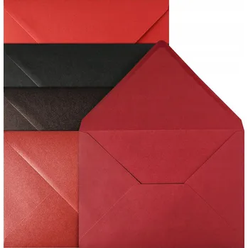Obálka Obálky C5 červené, sada obálek na vánoční a valentýnské pohlednice, 20 kusů