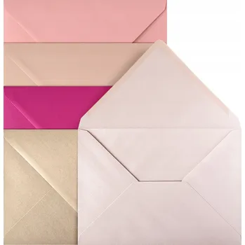 Obálka Obálky C5 sada růžových obálek na pozvánky, blahopřání, na křtiny, oslavu 1. narozenin, 20 ks