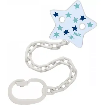 klip na dudlíky Řetízek na dudlík s klipem NUK modrý