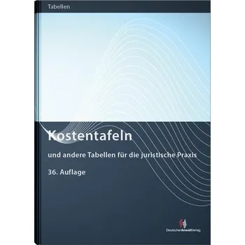 Kostentafeln [DE] (2025, Pevná, Deutscher Anwaltverlag)